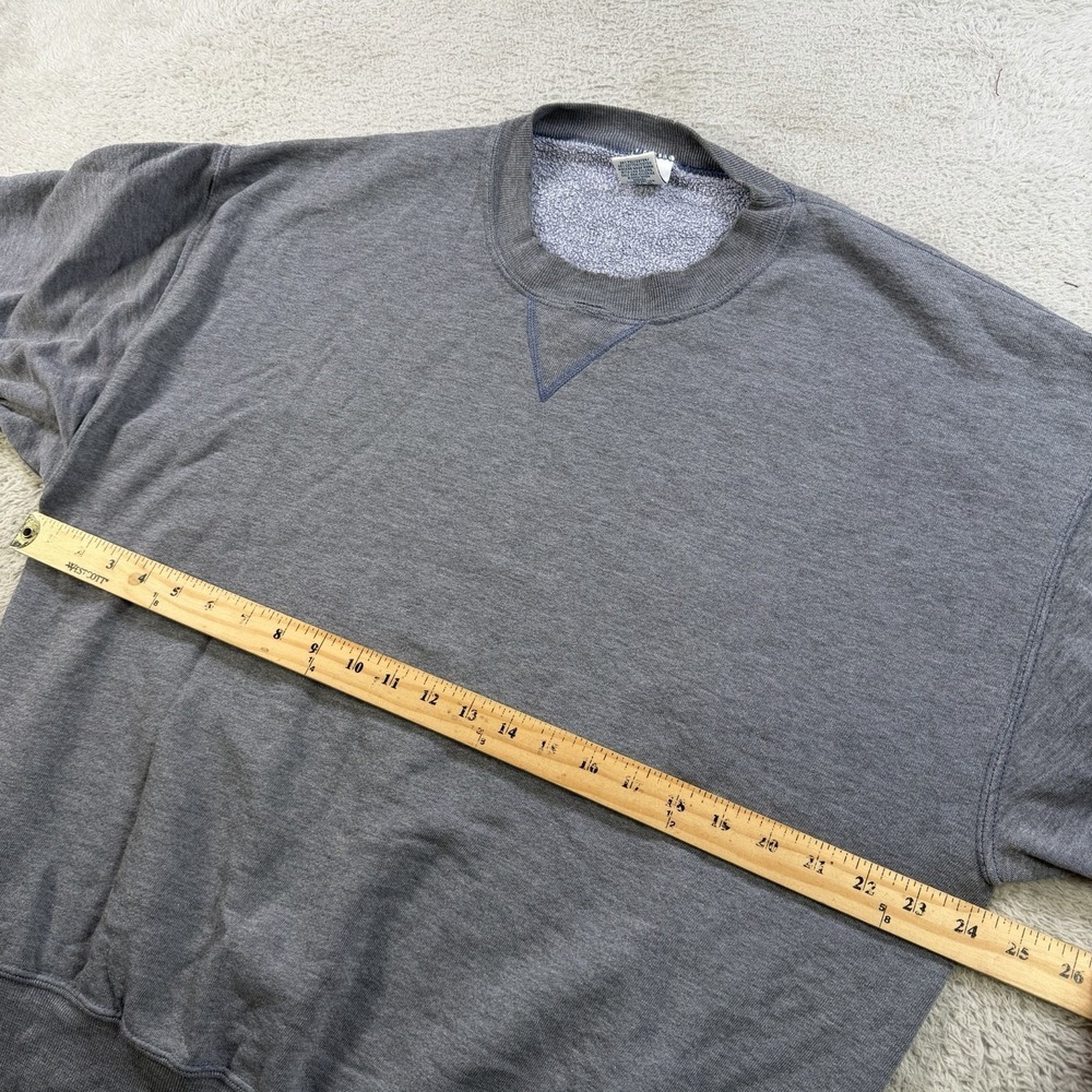 Vintage Russell Athletic Sweatshirt Men XL Grey Fleece 90s Y2K Pullover Crewneck - Picture 5 of 8